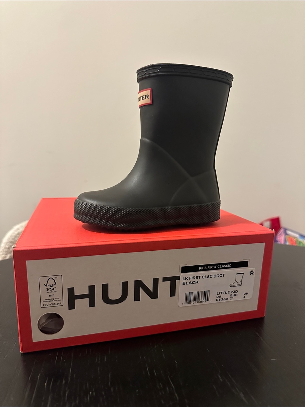 Hunter Black Kids Classic Rain Boot